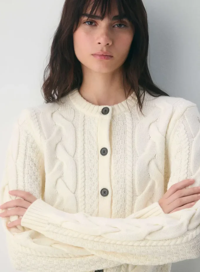Heritage Knit Merinowolle Crew Cardigan Heritage Knit Merinowolle Crew Cardigan