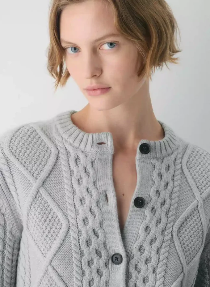 Heritage Knit Merinowolle Crew Cardigan Heritage Knit Merinowolle Crew Cardigan