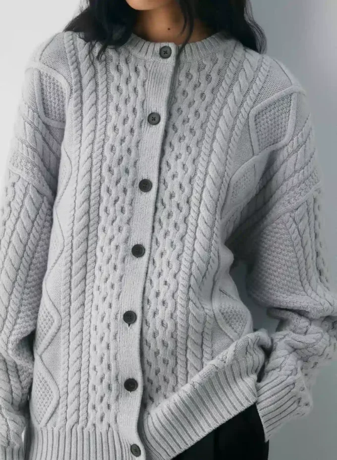 Heritage Knit Merinowolle Crew Cardigan Heritage Knit Merinowolle Crew Cardigan