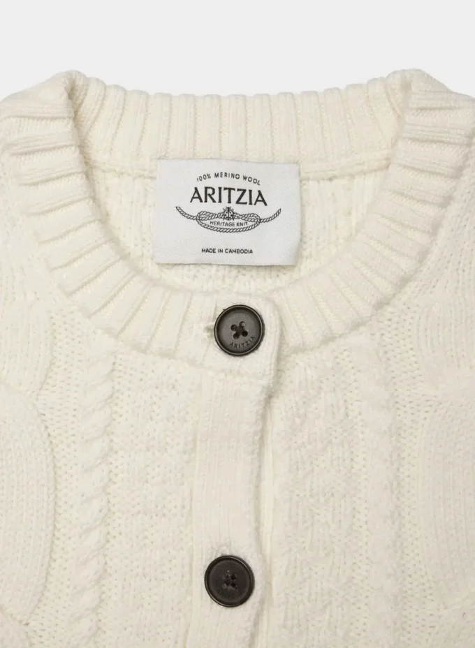 Heritage Knit Merinowolle Crew Cardigan Heritage Knit Merinowolle Crew Cardigan