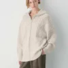 Heritage Knit Merinowolle-Kapuzenpullover mit Reißverschluss Heritage Knit Merinowolle-Kapuzenpullover mit Reißverschluss