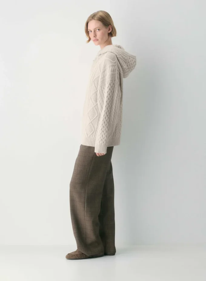 Heritage Knit Merinowolle-Kapuzenpullover mit Reißverschluss Heritage Knit Merinowolle-Kapuzenpullover mit Reißverschluss