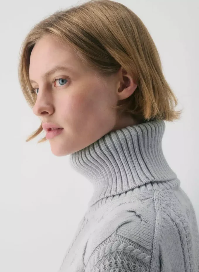 Heritage Knit Merinowolle Rollkragenpullover