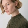 Heritage Knit Merinowolle Rollkragenpullover mit langen Ärmeln