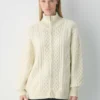 Heritage Knit Merinowolle Rollkragenpullover mit Reißverschluss Heritage Knit Merinowolle Rollkragenpullover mit Reißverschluss