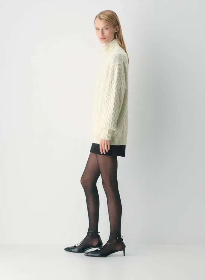 Heritage Knit Merinowolle Rollkragenpullover mit Reißverschluss Heritage Knit Merinowolle Rollkragenpullover mit Reißverschluss