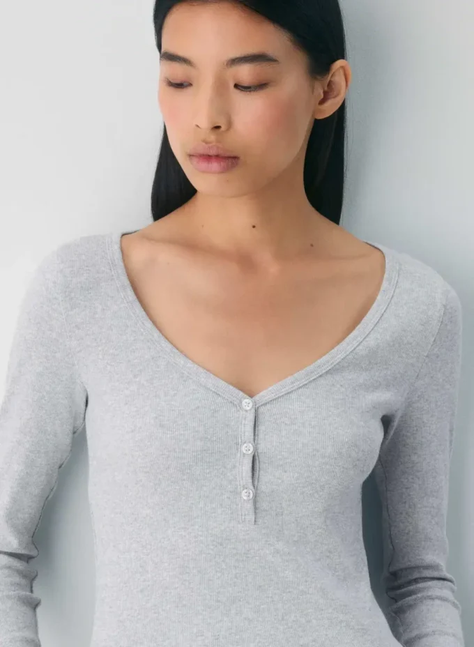 HomeStretch™ Rib Henley Langarmshirt HomeStretch™ Rib Henley Langarmshirt