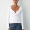 HomeStretch™ Rib Lace Henley Longsleeve HomeStretch™ Rib Lace Henley Longsleeve