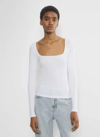HomeStretch™ Rib Langarmshirt mit Rundhalsausschnitt