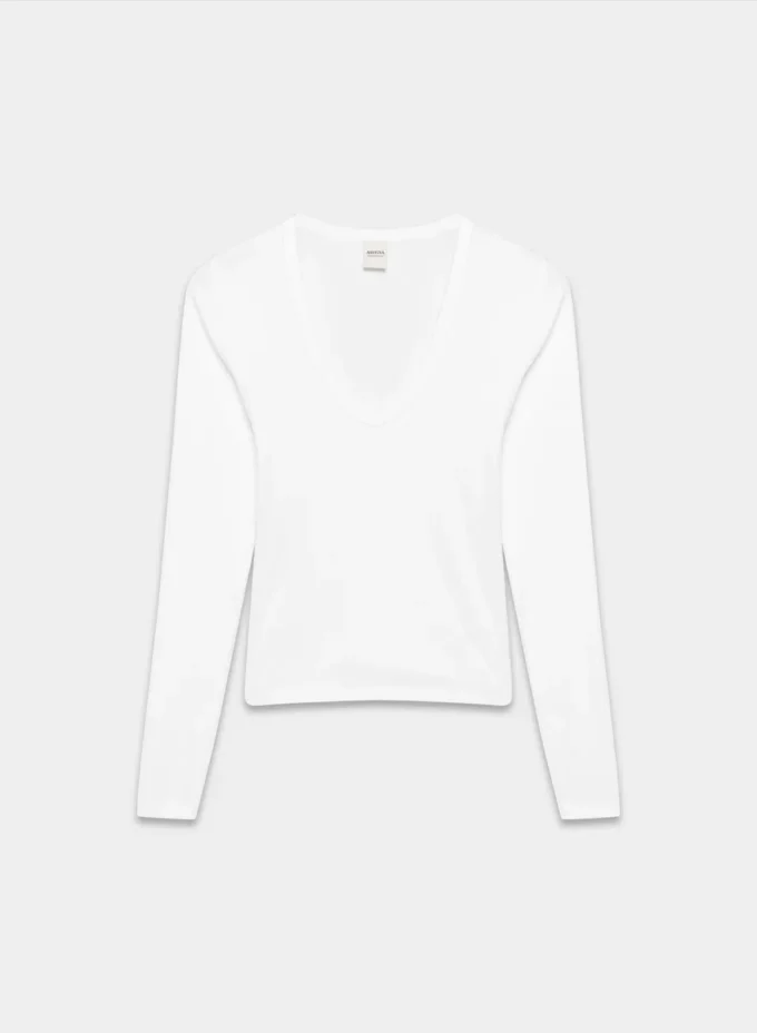 Homestretch™ Rib Langarmshirt mit tiefem V-Ausschnitt Homestretch™ Rib Langarmshirt mit tiefem V-Ausschnitt