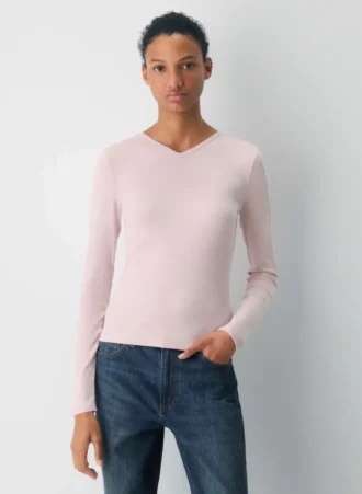 Homestretch™ Rib Longsleeve mit hohem V-Ausschnitt