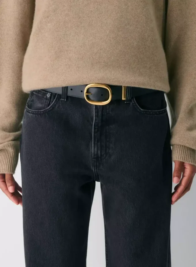Lifetime Solid Brass Leather Wide Belt Lifetime Solid Brass Leather Wide Belt