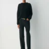 Mesh Cashmere Oversized Crew Sweater