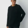 Mesh Cashmere Oversized Crew Sweater