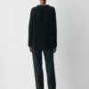 Mesh Cashmere Oversized Crew Sweater