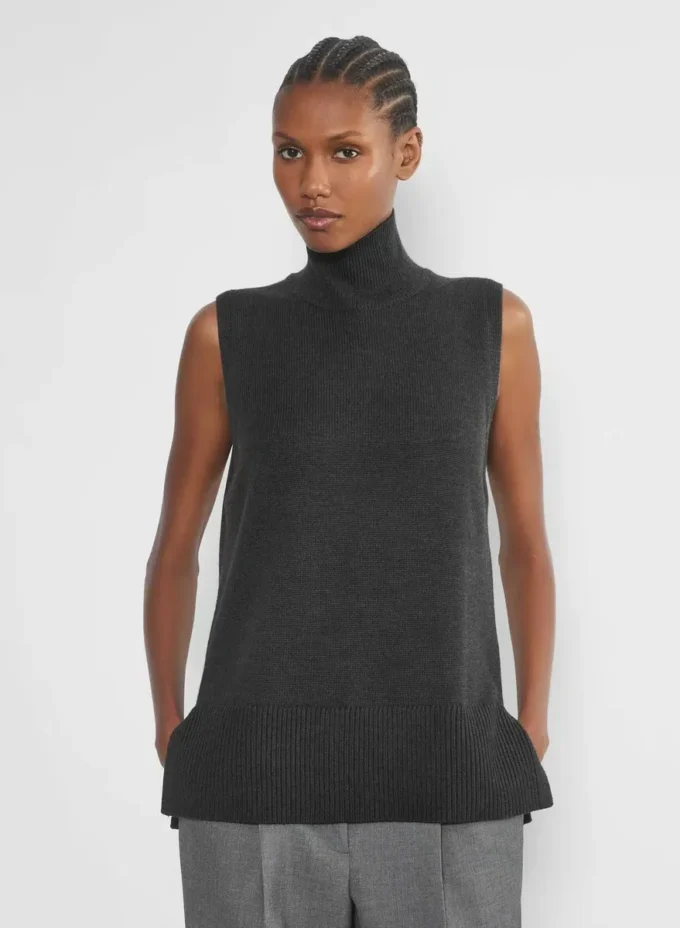 Nachfolger Merinowolle Ärmelloser Rollkragenpullover Nachfolger Merinowolle Ärmelloser Rollkragenpullover