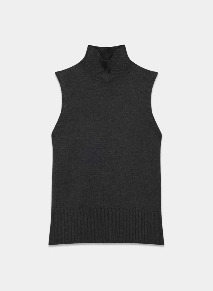 Nachfolger Merinowolle Ärmelloser Rollkragenpullover Nachfolger Merinowolle Ärmelloser Rollkragenpullover