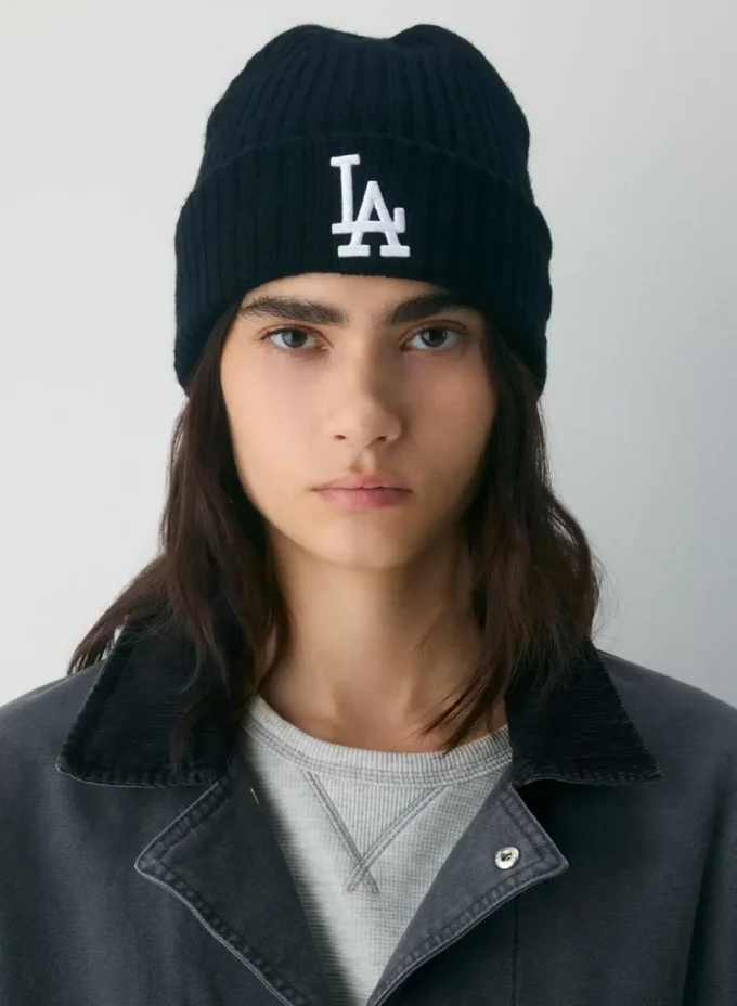 New Era La Dodgers Merinowolle-Beanie mit geripptem Bündchen