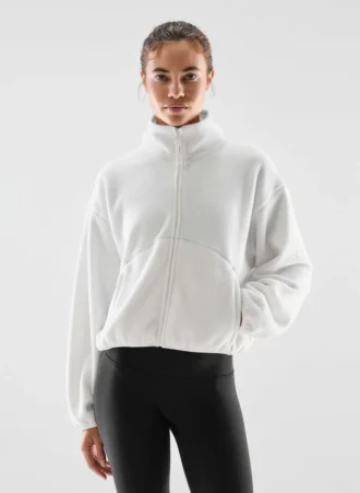Plateau-Rollkragenpullover mit Reißverschluss