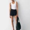 Plissierte Mini-Shorts