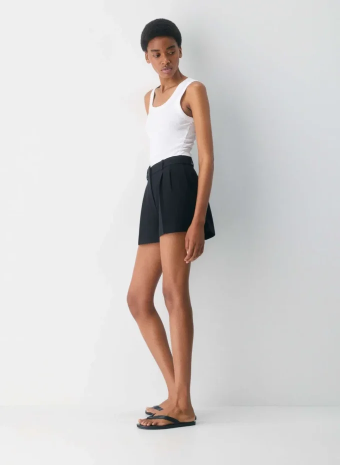Plissierte Mini-Shorts