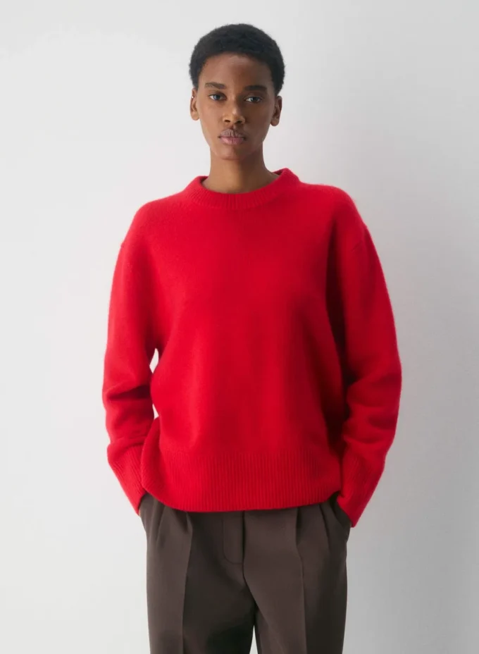 Plüschiger Oversize-Pullover aus Kaschmir