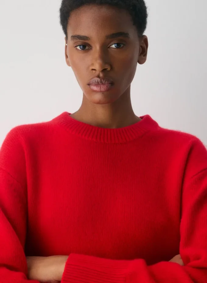Plüschiger Oversize-Pullover aus Kaschmir