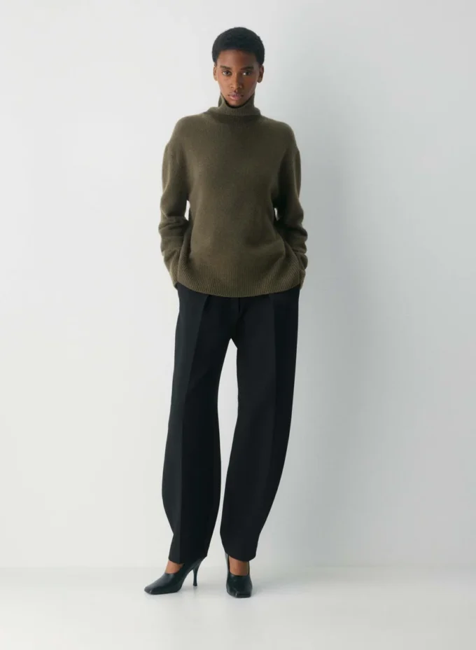 Plüschkaschmir Oversized-Rollkragenpullover