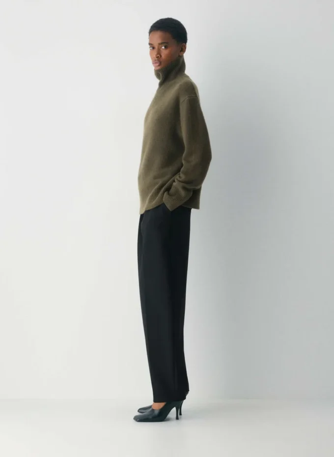Plüschkaschmir Oversized-Rollkragenpullover