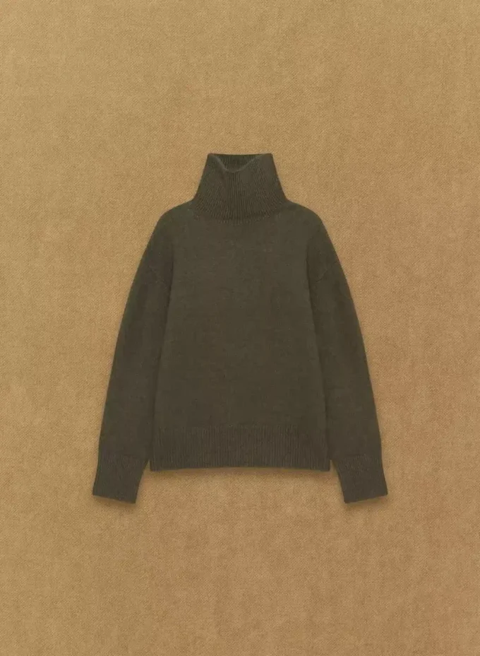 Plüschkaschmir Oversized-Rollkragenpullover