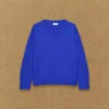 Plüschkaschmir-Pullover mit übergroßem V-Ausschnitt Plüschkaschmir-Pullover mit übergroßem V-Ausschnitt