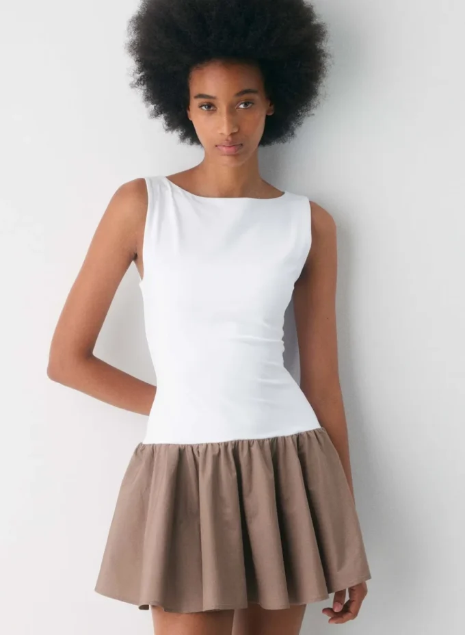 Segment Popeline-Kleid Segment Popeline-Kleid