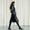 Silva Leder-Trenchcoat