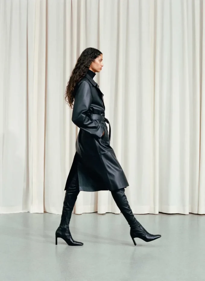 Silva Leder-Trenchcoat