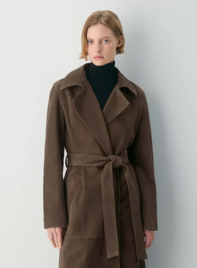 Silva Wildleder-Trenchcoat