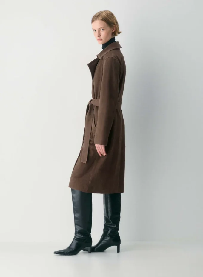 Silva Wildleder-Trenchcoat