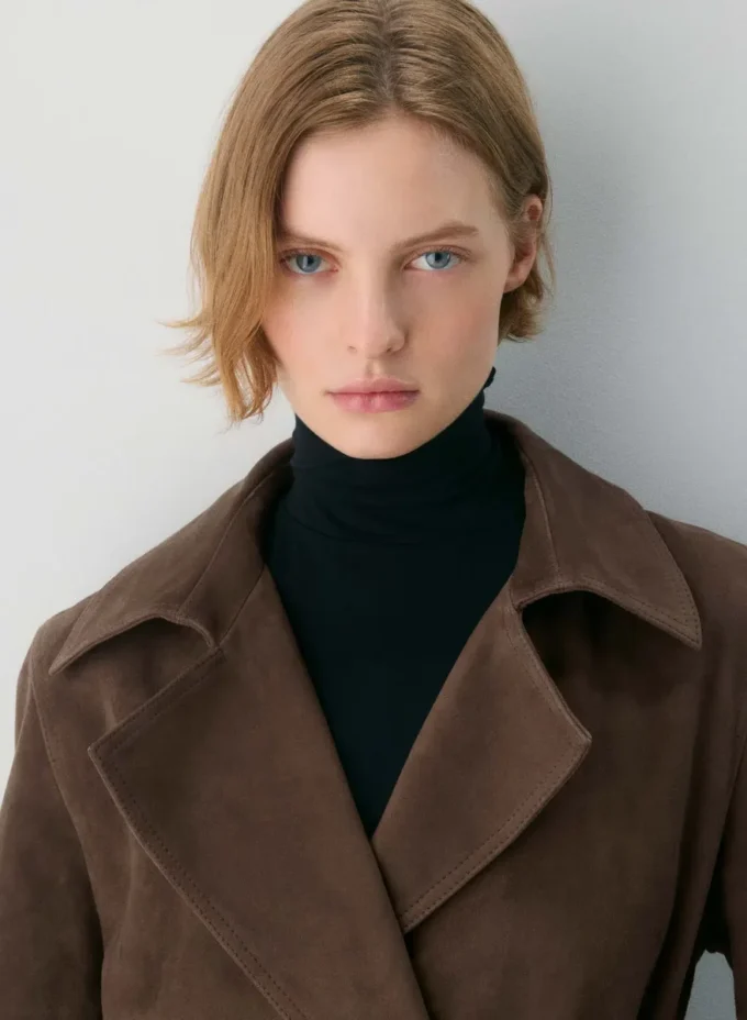 Silva Wildleder-Trenchcoat