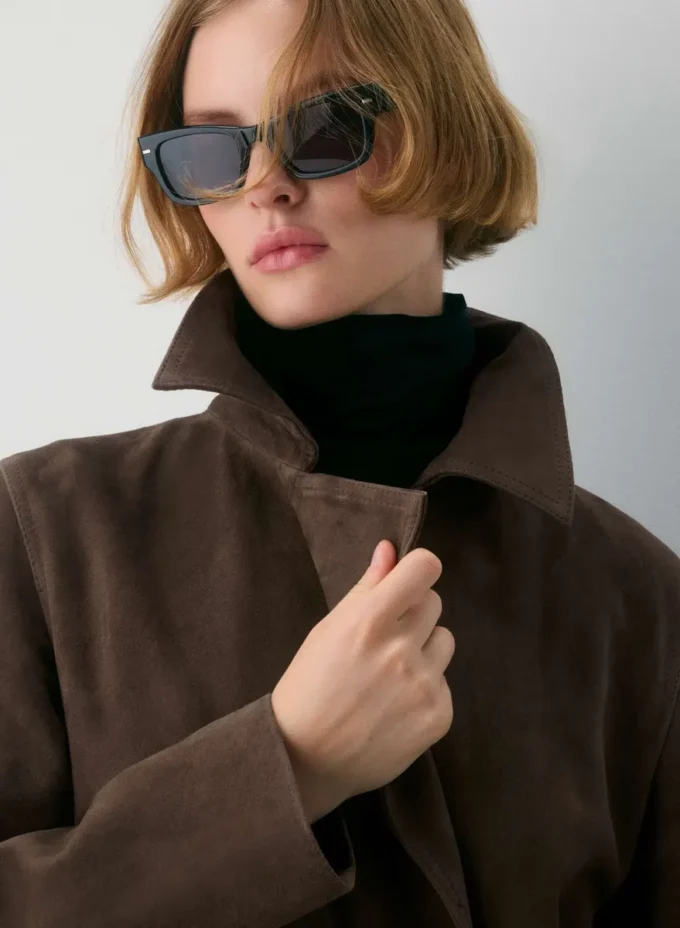 Silva Wildleder-Trenchcoat