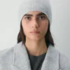 Slouchy-Mütze aus Kaschmir-Rippstrick