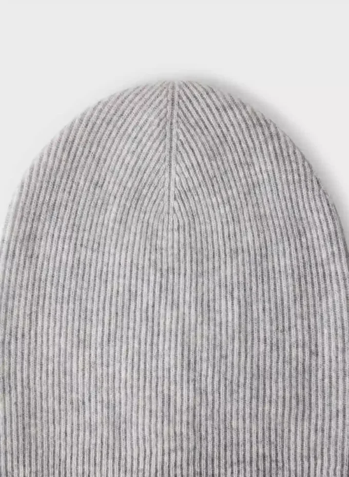 Slouchy-Mütze aus Kaschmir-Rippstrick