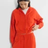 Terry Sweatfleece Boyfriend Boxy Zip Hoodie