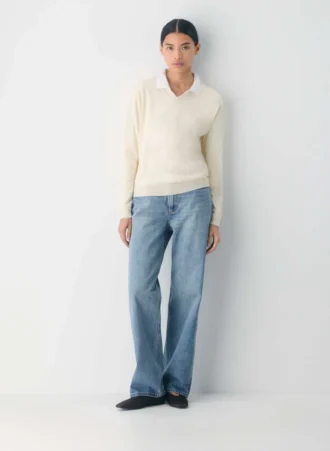 V-Ausschnitt-Pullover aus Bare Merino-Wolle