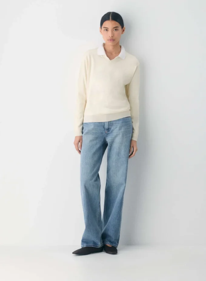V-Ausschnitt-Pullover aus Bare Merino-Wolle