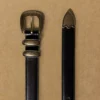 Western-Gürtel aus massivem Messing und Leder